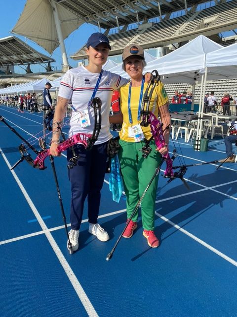 Lola from france with Alexandra Silva from Brazil  in Paris Word Cup